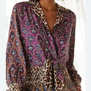 Anthropologie Multicolor Patterned Women's Top